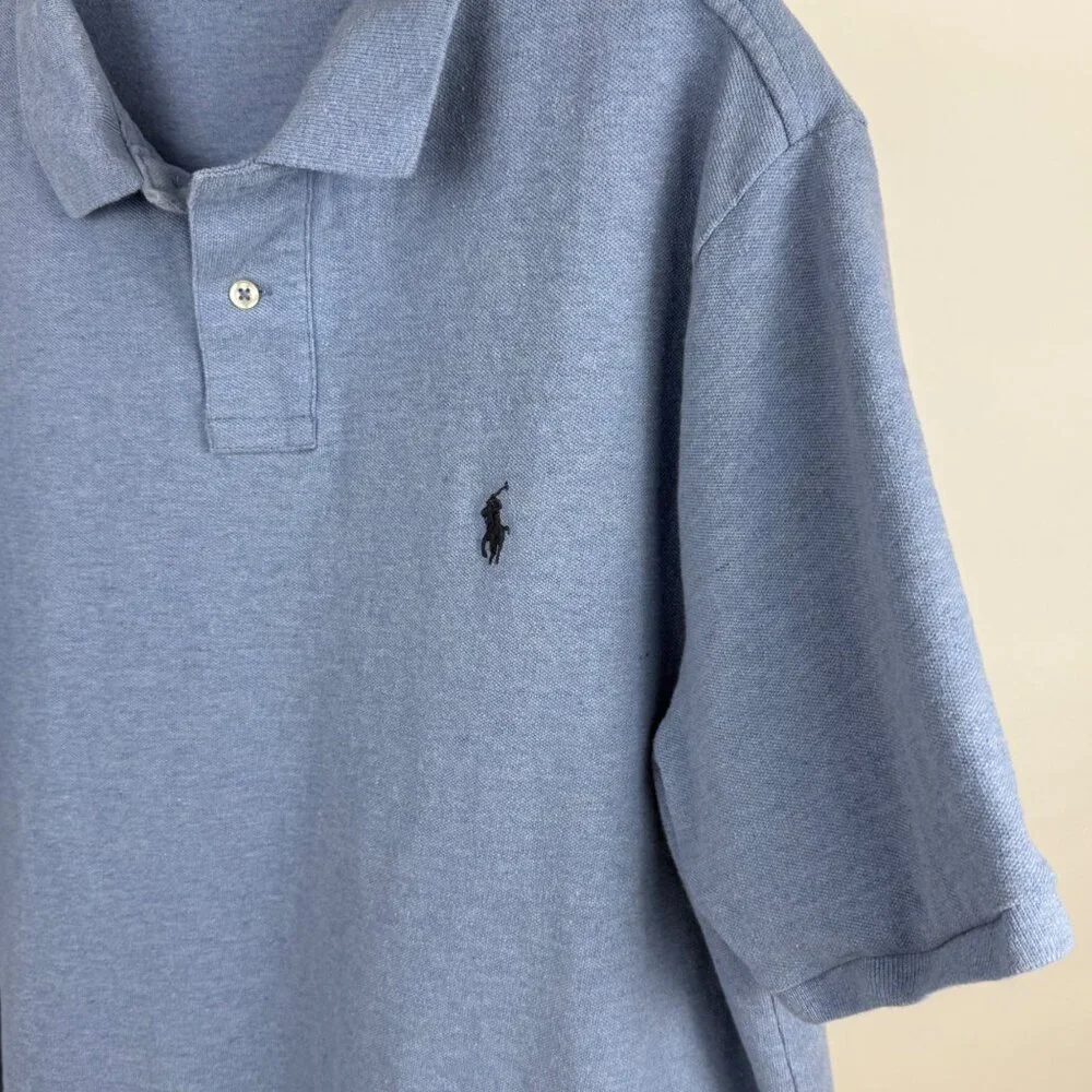 Polo Ralph Lauren Men's Blue Short-Sleeve Cotton Polo Shirt Size XL